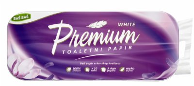 TAOLETNI PAPIR 3SL PREMIUM WHITE 10/1 BAS BAS