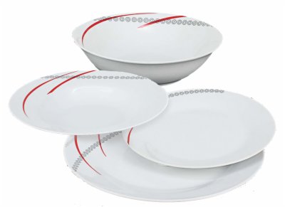 SET TANJIRA 19/1 PORCELANSKI SIVO-CRNI