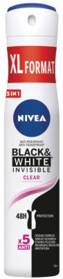 DEO SPREJ BLACK&WHITE CLEAR 200ML+33% GRATIS NIVEA