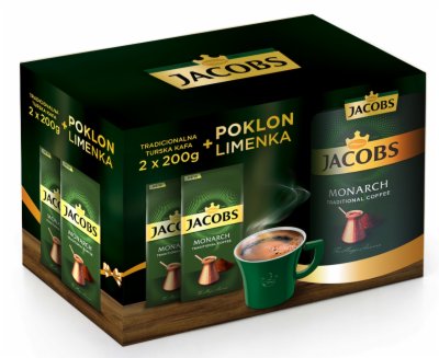 KAFA JACOBS TRADICIONALNA 2x200 G + LIMENKA JACOBS
