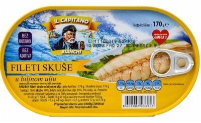 SKUŠA FILETI U ULJU IL CAPITANO 170G