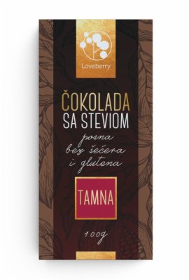 COKOLADA SA STEVIOM TAMNA LOVEBERRY 100G