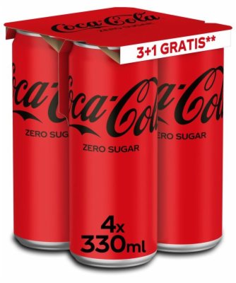 COCA-COLA ZERO 4X0,33L 3+1 GRATIS