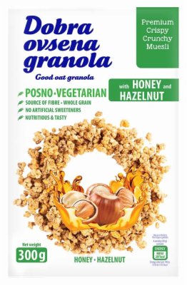 MUSLI GRANOLA OVSENA MED I LEŠNIK DOBRA 300G