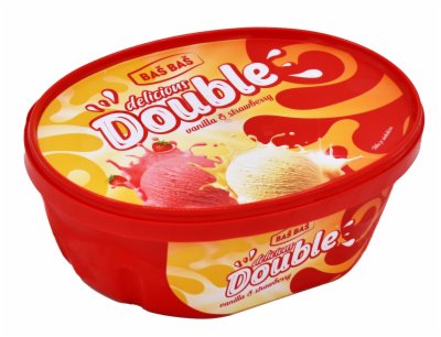 SLADOLED DOUBLE VANILLA&STRAWBERRY BAŠ BAŠ 1000ML