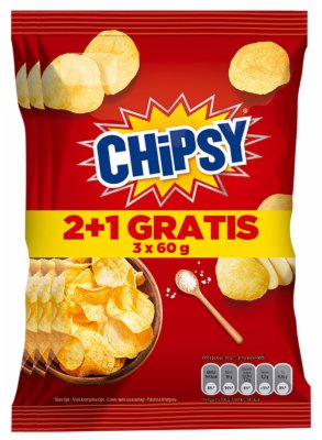 ČIPS PLAIN SALTED CHIPSY 3X60G