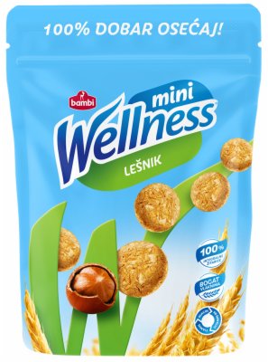 KEKS INTEGRALNI MINI LEŠNIK WELLNESS 70G