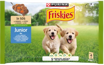 HRANA ZA PSE PRELIV JUNIOR PILETINA FRISKIES 4X85G