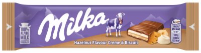 ČOKOLADA MINI HAZENLUT CREAM&BISCUIT MILKA 46G