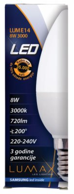 SIJALICA LED LUME14 8W 3000K 640LM