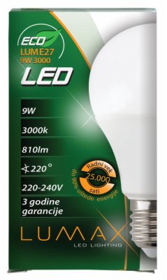 SIJALICA LED ECO LUME27 9W 3000K 810LM