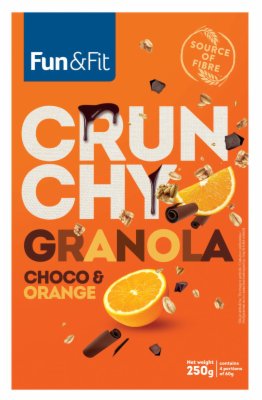 GRANOLA CRUNCHY ČOKO NARANDŽA FUN&FIT 250G