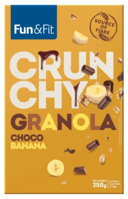 GRANOLA CRUNCHY ČOKO BANANA FUN&FIT 250G