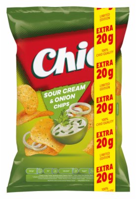 ČIPS SOUR CREAM&ONION CHIO 150G + 20G GRATIS