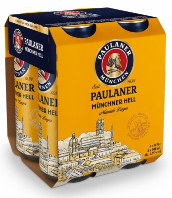 PIVO PAULANER MINHENSKO SVETLO 4X0.5L LIMENKA