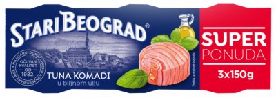 TUNA KOMADI U BILJNOM ULJU ST.BEOGRAD 3X150G