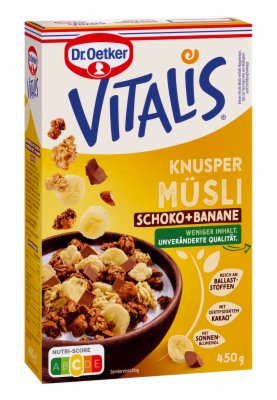 MUSLI KRISPI PLUS ČOKOLADA BANANA VITALIS 450G