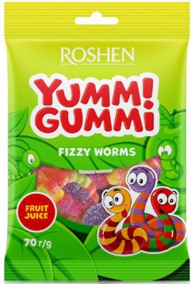 BOMBONE GUMENE YUMMI GUMMI FIZZY WORMS ROSHEN 70G