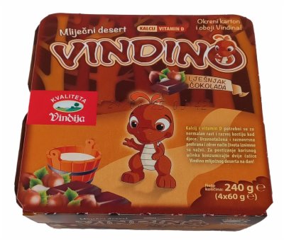 SVEŽI PUDING LEŠNIK ČOKOLADA VINDINO 4X60G