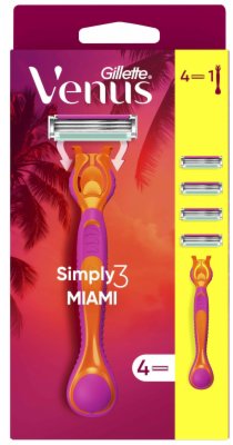 BRIJAČ ŽENSKI SIMPLY 3 MIAMI DRŠKA+4 DOP. GILLETTE
