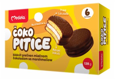 KEKS SENDVIČ ČOKO PITICE MEDELA 138G