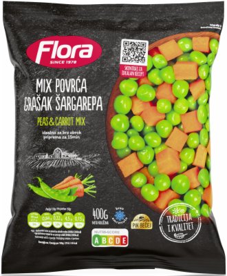 SMRZNUTO POVRĆE MIX GRAŠAK-ŠARGAREPA FLORA 400G