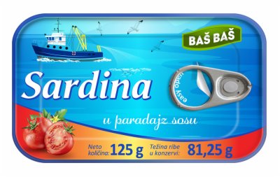 SARDINE U PARADAJZ SOSU BAŠ BAŠ 125G