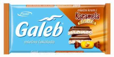 ČOKOLADA MLEČNA LEŠNIK KARAMELA PIONIR 100G