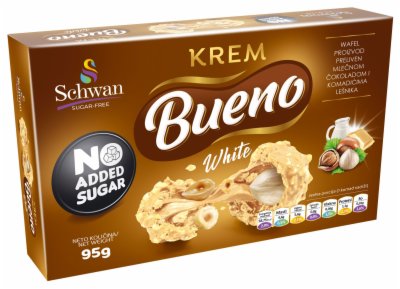 WAFEL PROIZVOD BUENO WHITE BEZ ŠEĆERA 95G
