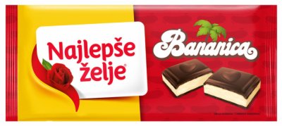 ČOKOLADA MLEČNA BANANICA NAJLEPŠE ŽELJE 100G