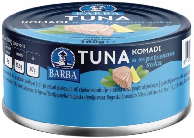 TUNA KOMADI U SOPSTVENOM SOKU BARBA 160G