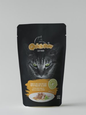 HRANA ZA MAČKE ŽIVINA I DŽIGERICA QUICK PAW 100G
