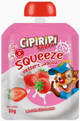 MLEČNI DEZERT CIPIRIPI JAGODA SQUEEZE 80G