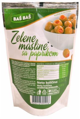 MASLINE ZELENE SA PAPRIKOM BAŠ BAŠ 150G DOJPAK
