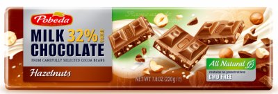 ČOKOLADA MLEČNA LEŠNIK POBEDA 220G