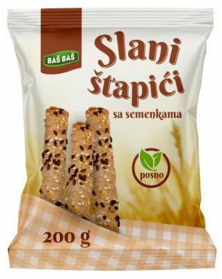ŠTAPIĆI POSNI SA SEMENKAMA BAŠ BAŠ 200G