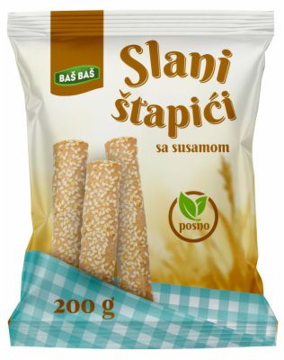 ŠTAPIĆI POSNI SA SUSAMOM BAŠ BAŠ 200G
