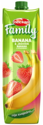 VOĆNI NEKTAR FAMILY BANANA JAGODA 1L BRIK
