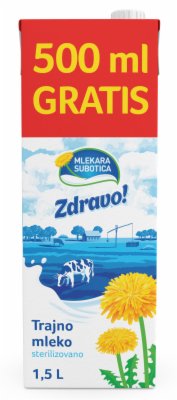 MLEKO UHT ZDRAVO 2%MM 1L+500ML GRATIS TB