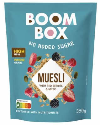 MUSLI CRVENO VOĆE I SEMENKE BOOM BOX 350G