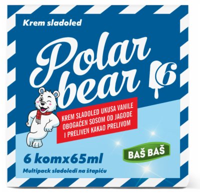 SLADOLED MULTIPAK VANILA JAGODA BAŠ BAŠ 6X65ML
