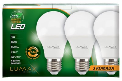 SIJALICA LED ECO LUME27-12W 3000K 3/1
