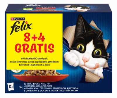 HRANA ZA MAČKE MULTIPACK FELIX 1.02KG 8+4 GRATIS